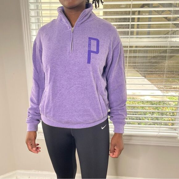 PINK Victoria's Secret 1/4 Zip Logo Pullover - Picture 2 of 16